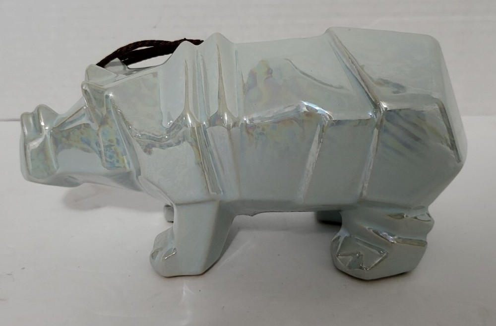 Rhinoceros ceramic figurine 75 inches premium decorative collectible  