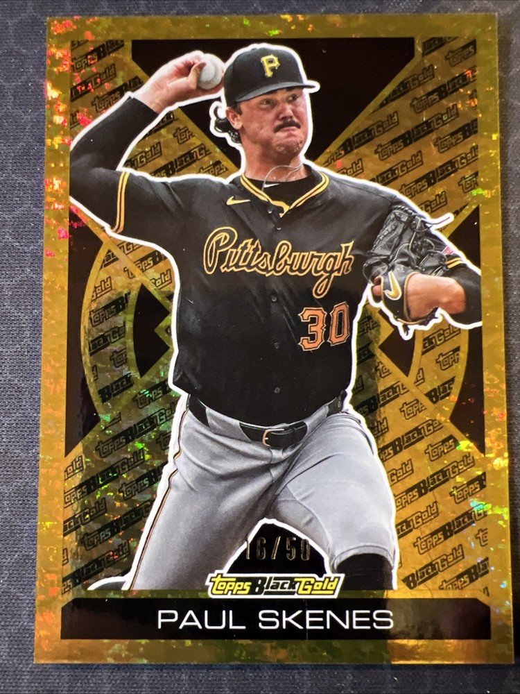2025 Topps Update Series Topps Black Gold Paul Skenes #BG-6 Gold Foil 16/50