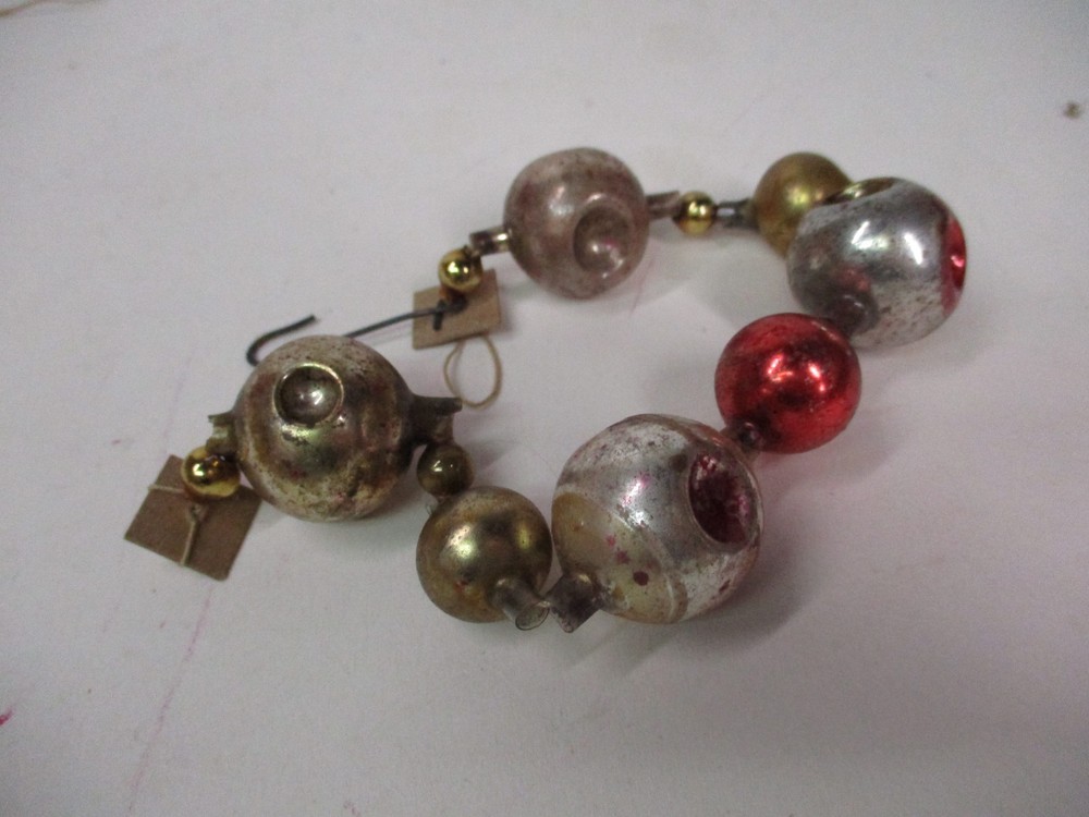 8 1/2 Inches of Vintage Glass Bead Christmas Garland