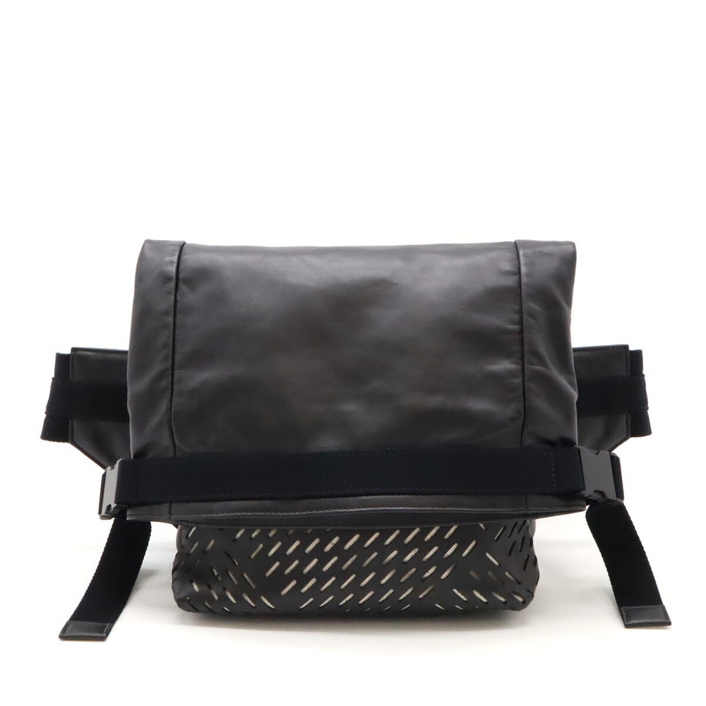 BOTTEGA VENETA Black Perforated Leather Waist Bag 578540 122521