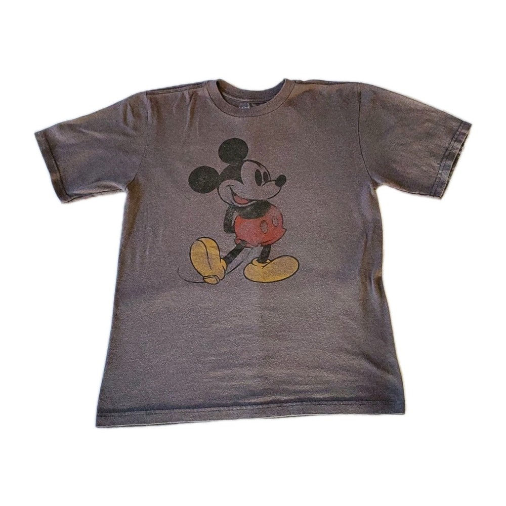 Disney Store Mickey Mouse Boys Brown T-Shirt L (10/12) Organic Cotton Blend