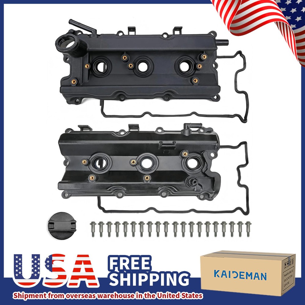 2PCS Valve Cover Set w/ Gasket & Cap for 03-07 Infiniti FX35 G35 M35 Nissan 350Z