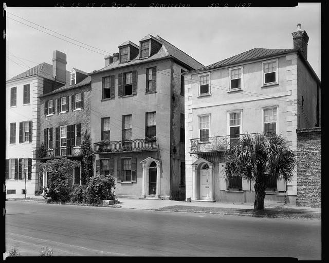 Charleston SC East Bay St 1937 Residential Dwellings Balconies Ironwork