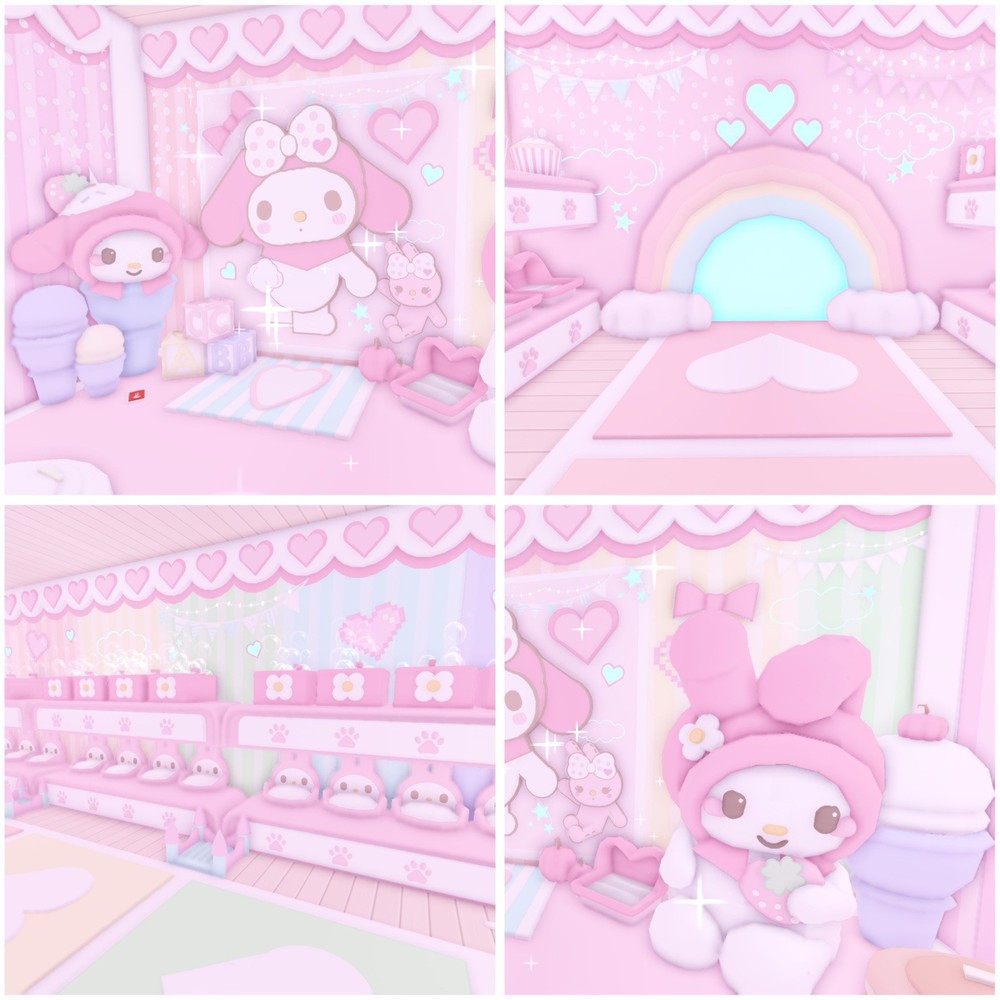 🌸🐇 My Melody Pink Aesthetic Cute Pastel Adopt Me Grinding House Home 🐇🌸