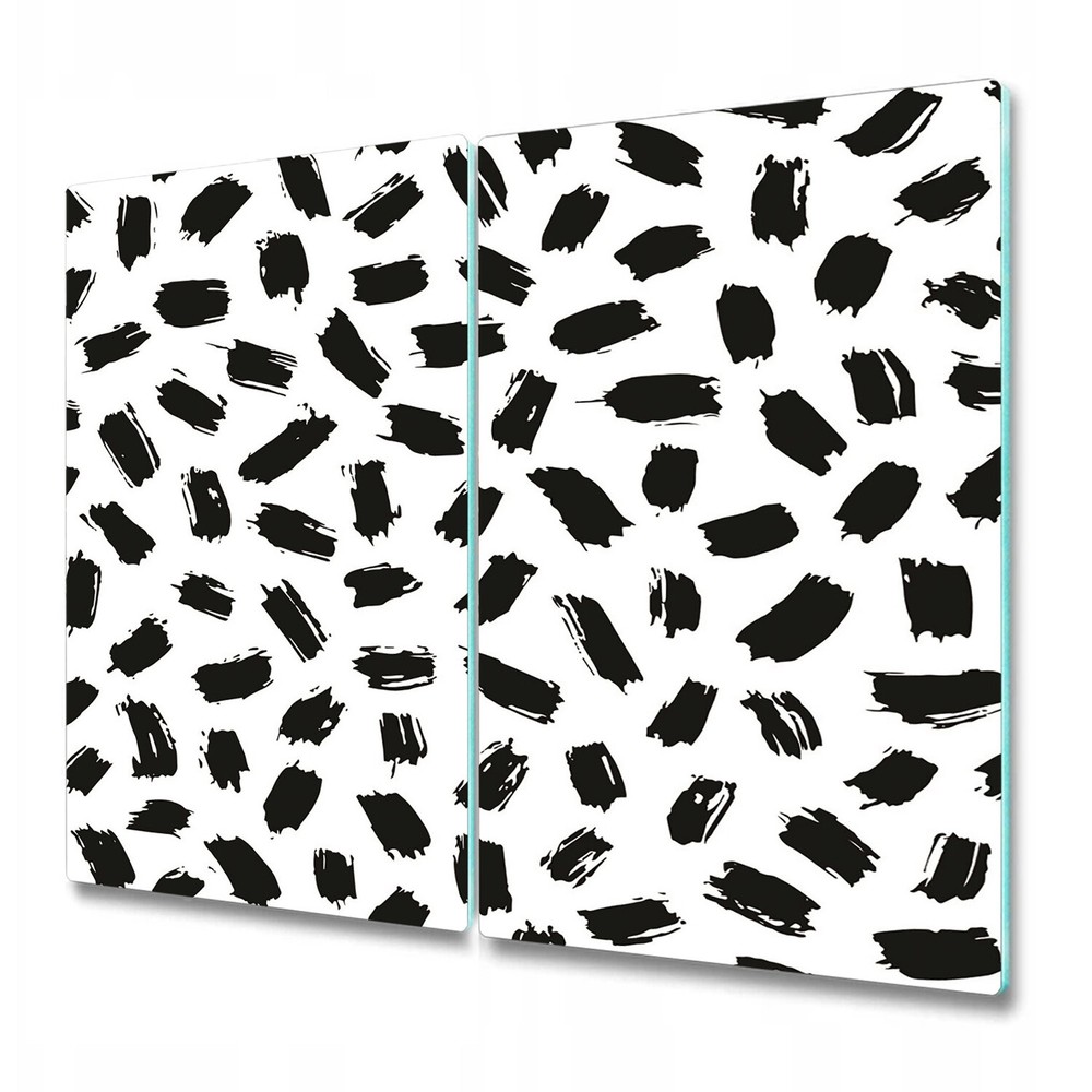 Glass Chopping Cutting Board Worktop Saver Black and white abstract 2x30x52