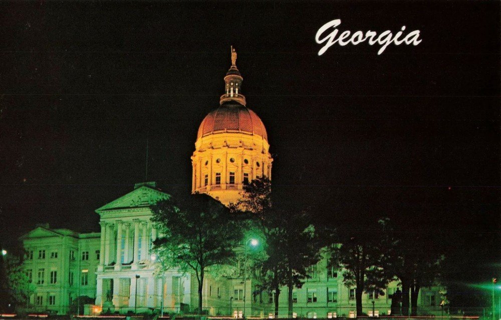 Georgia State Capitol Building at Night - Atlanta Georgia GA - Postcard