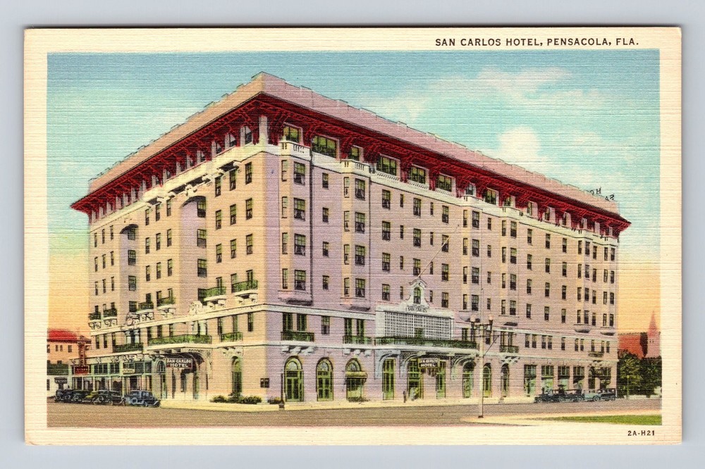 Pensacola FL-Florida San Carlos Hotel Vintage Postcard