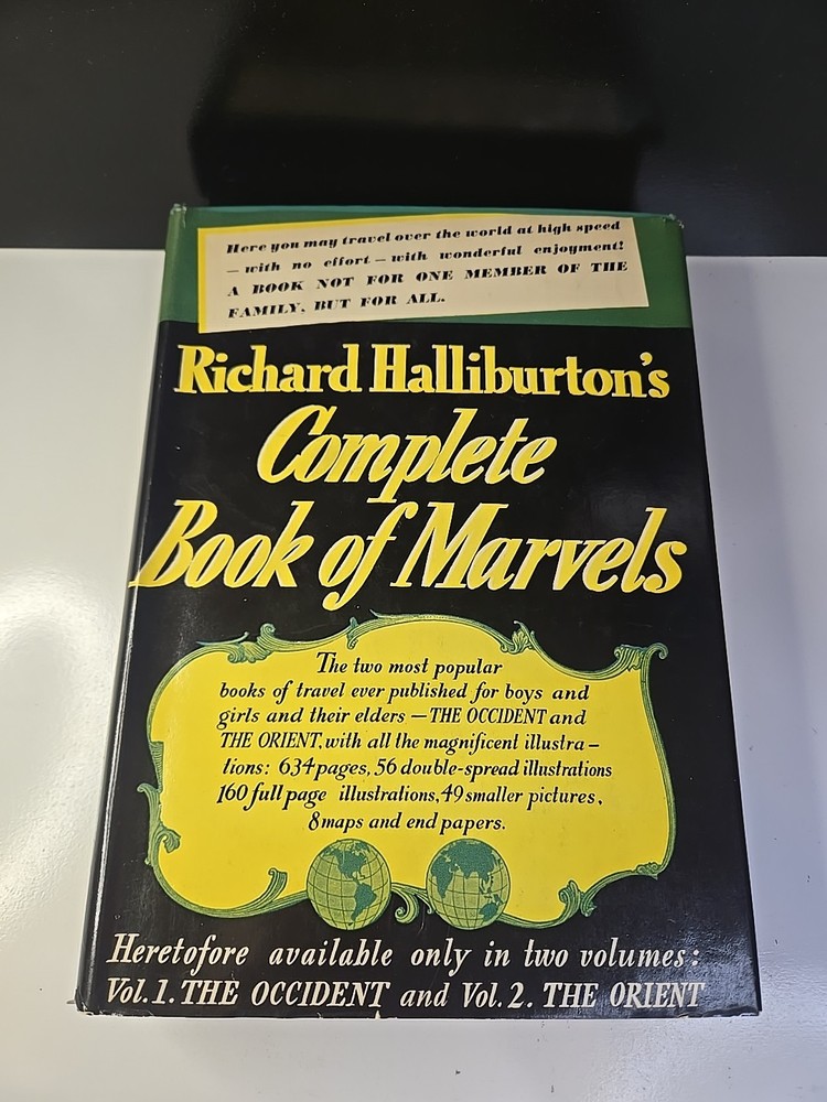 Complete Book Of Marvels by Richard Halliburton 1941  Bobbs-Merrill HC DJ. G-150