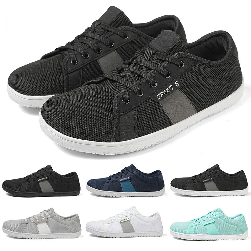 Unisex Barefoot Shoes Wide Toe Box Zero Drop Sole Low  Top Casual Walking Shoes