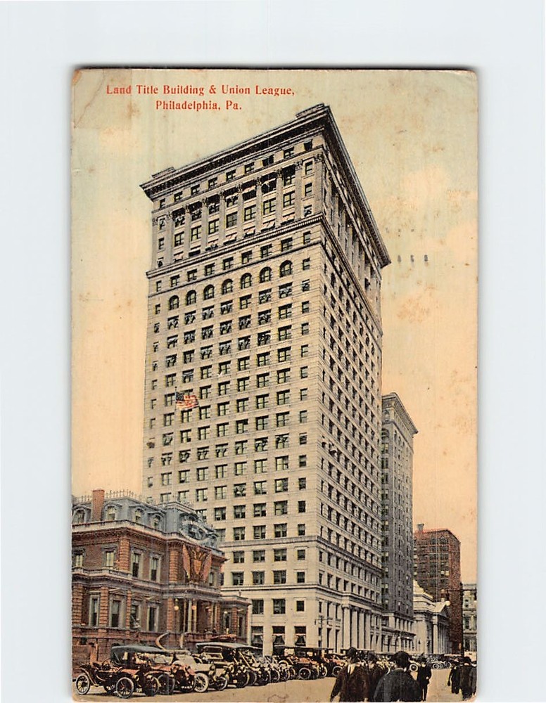 Postcard Land Title Building & Union League Philadelphia Pennsylvania USA