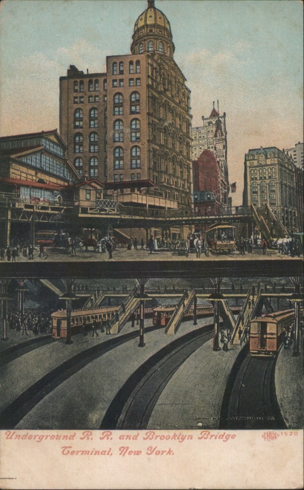New York City, NY Underground R. Brooklyn Bridge Terminal Postcard NYC Vintage