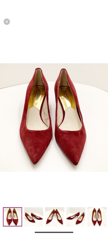 Michael Kors Suede Berry Red Pumps Heels Shoes US 8.5 Womens Great Condition
