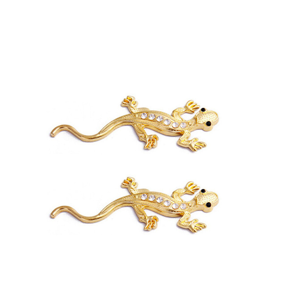 2Pcs 3D Gecko Lizard Car Sticker Badge Emblem Decal