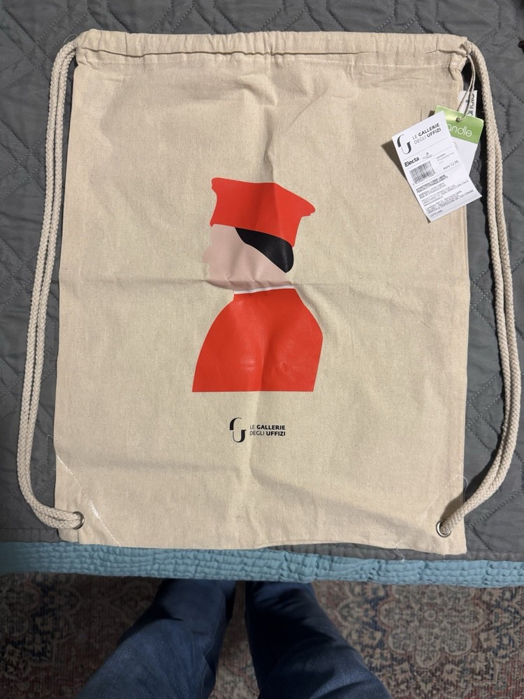 Uffizi Gallery Organic Cotton Drawstring Bag-New