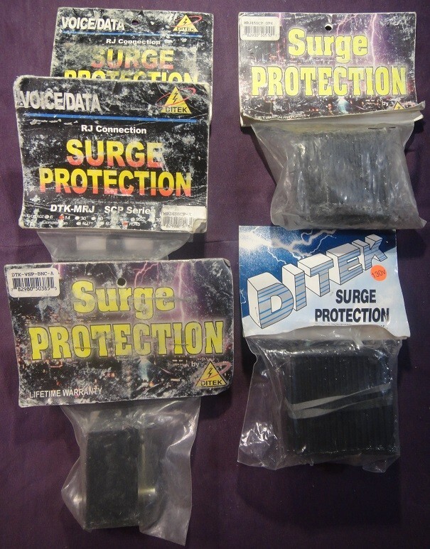 NEW Ditek - Five (5) various surge protection types. Unused. Packaging roughed
