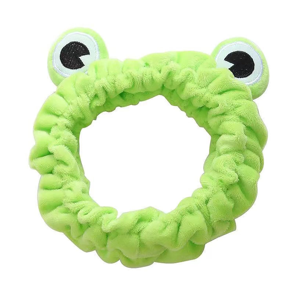 Green Frog Eye Elastic Headband for Spa Skincare and Makeup