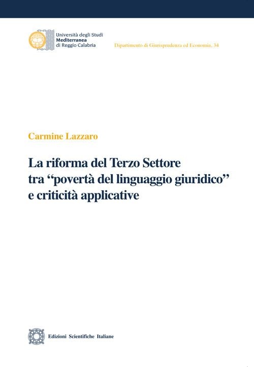 Carmine Lazzaro La riforma del Terzo Settore tra «povertà del lingua (Paperback)