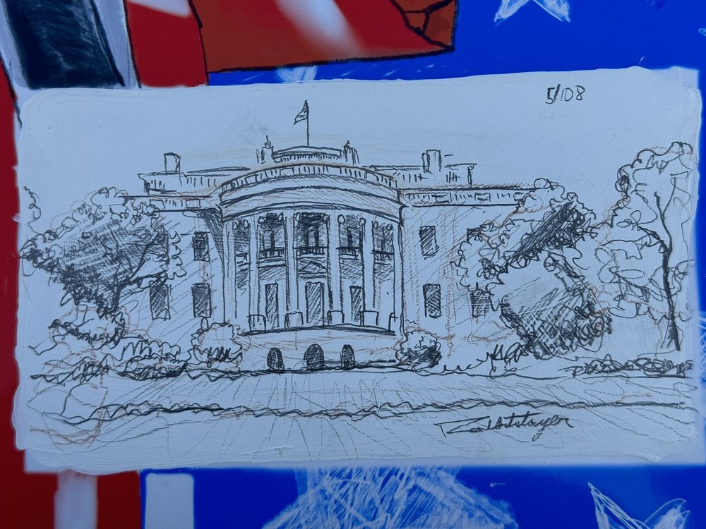 Trump And Kamala In Front Of The White House