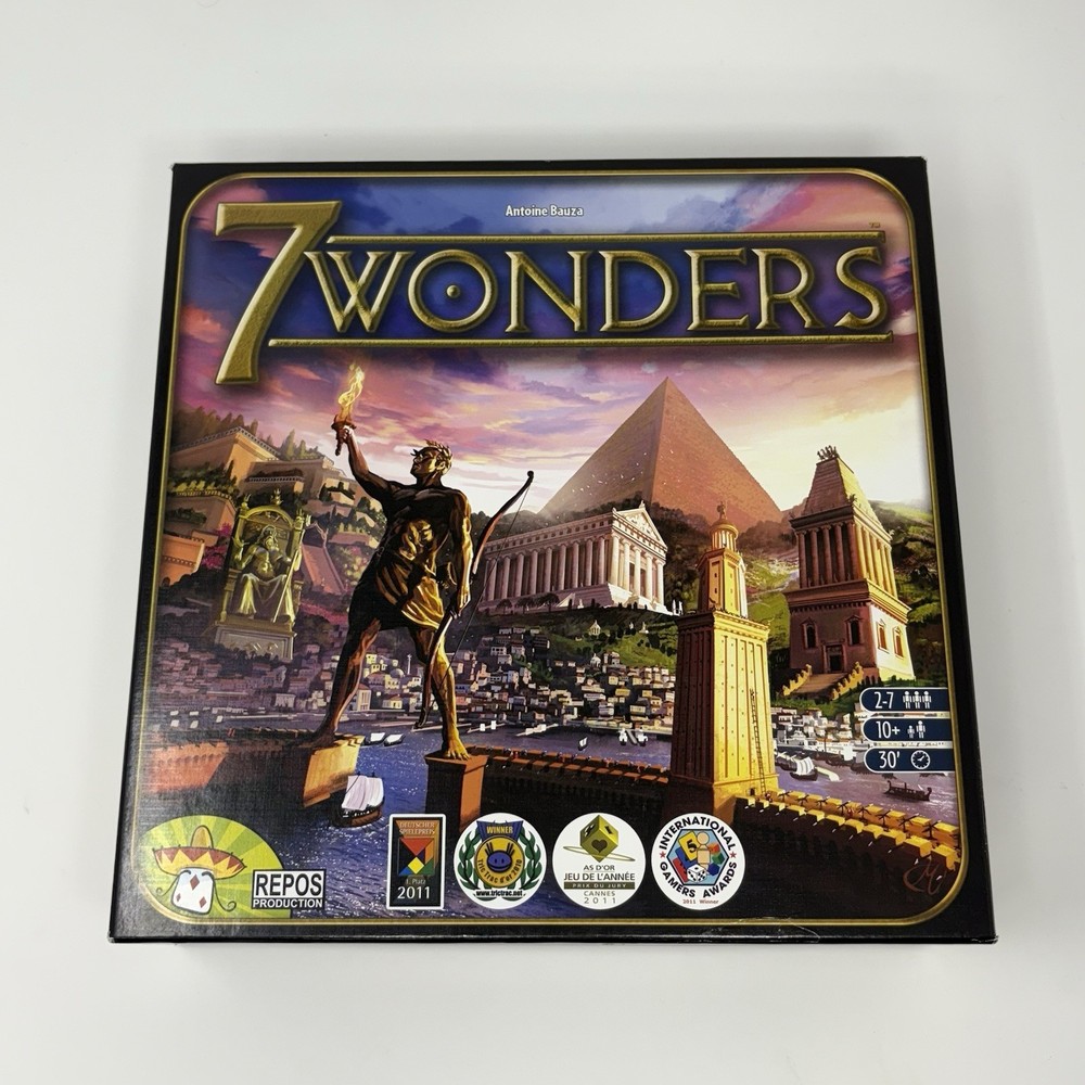 7 Wonders Board Game - New, Open Box 100% Complete - Repos Production 2010