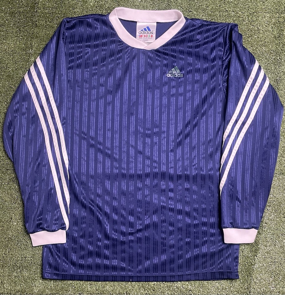 Vintage adidas Football Soccer Long Sleeve Shirt Jersey #1