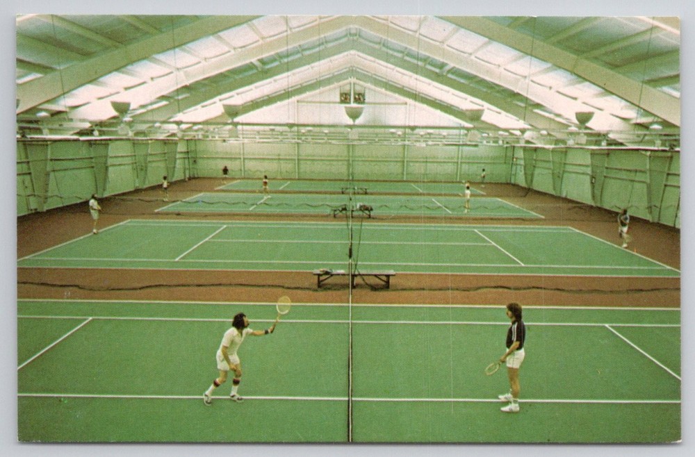 The Pines South Fallsburg NY Indoor Tennis Courts Vintage Postcard