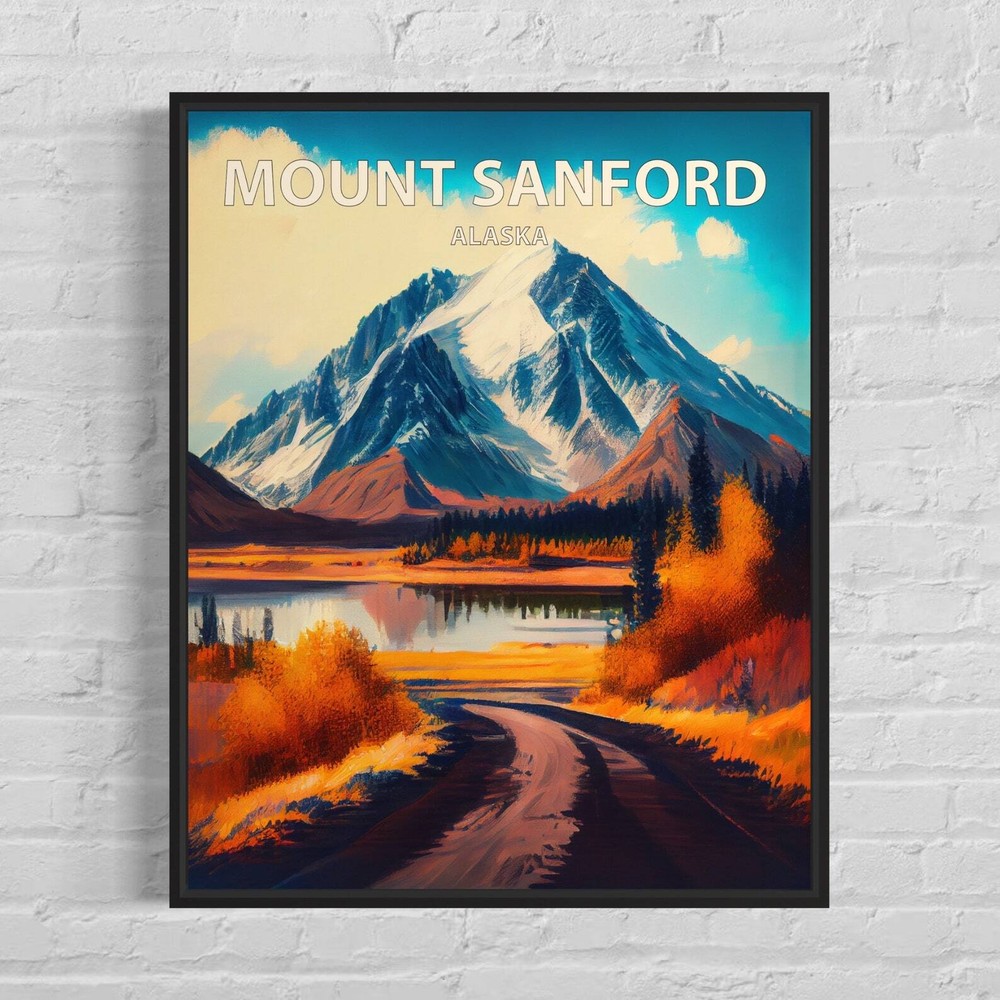 Mount Sanford Alaska Art Print Mount Sanford Wall Art Painting Mount Sanford