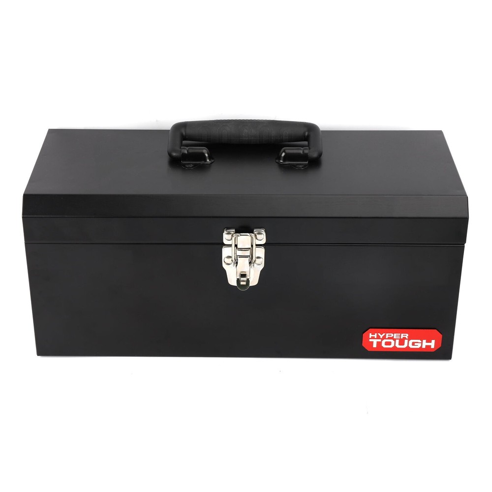 NEW 16-inch Black Metal Tool Box with Removable Tool Tray