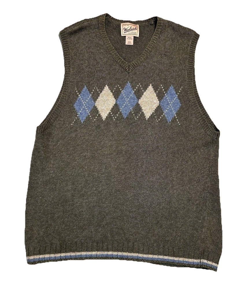 Woolrich V Neck Sweater Vest  Men’s Sz XL Cotton/ Ramie Blend