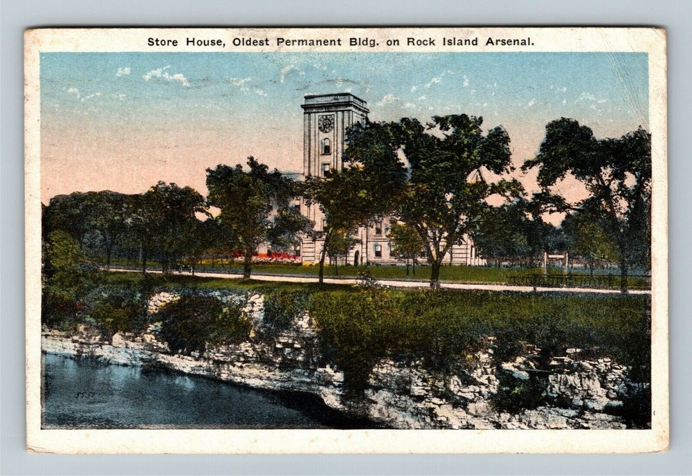 Rock Island Arsenal IL-Illinois, Store House, c1918 Vintage Souvenir Postcard