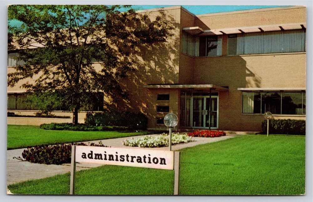 Fremont Michigan~Admin Bldg Entrance @ Gerbers Baby Food Plant~Vintage Postcard