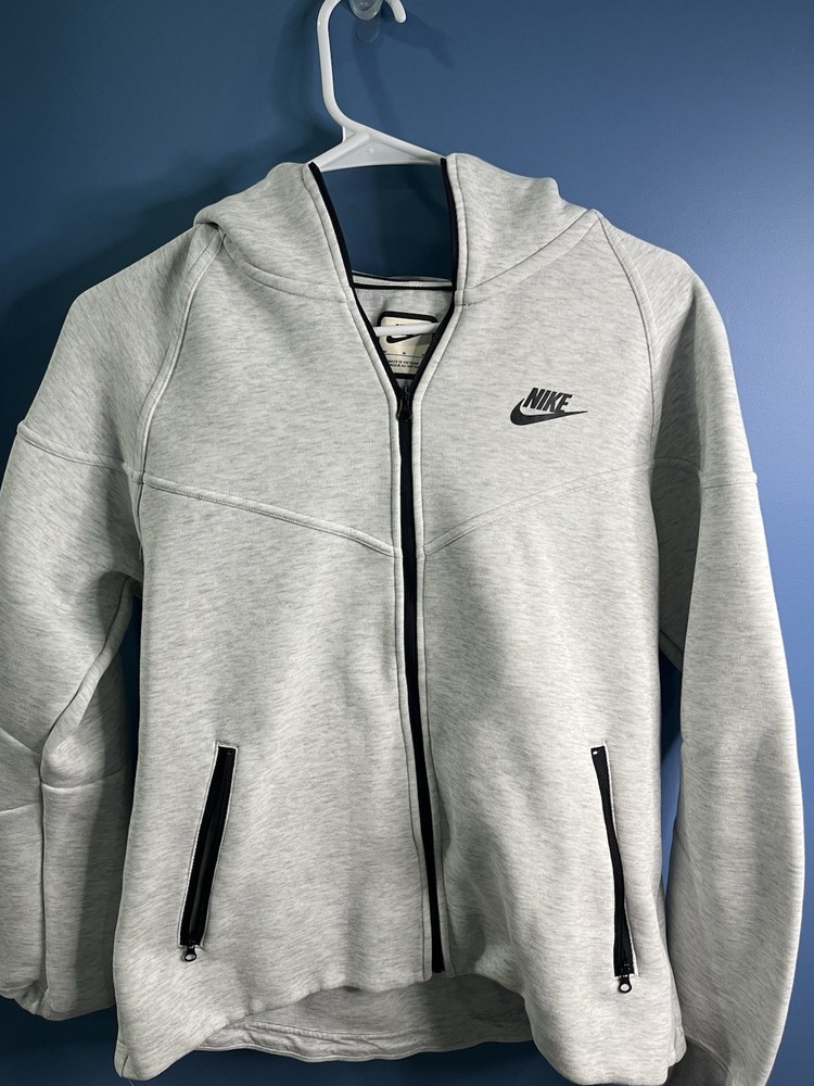 Nike Tech Fleece Full Zip Hoodie Womens Medium Light Grey Heather Scuba Hood