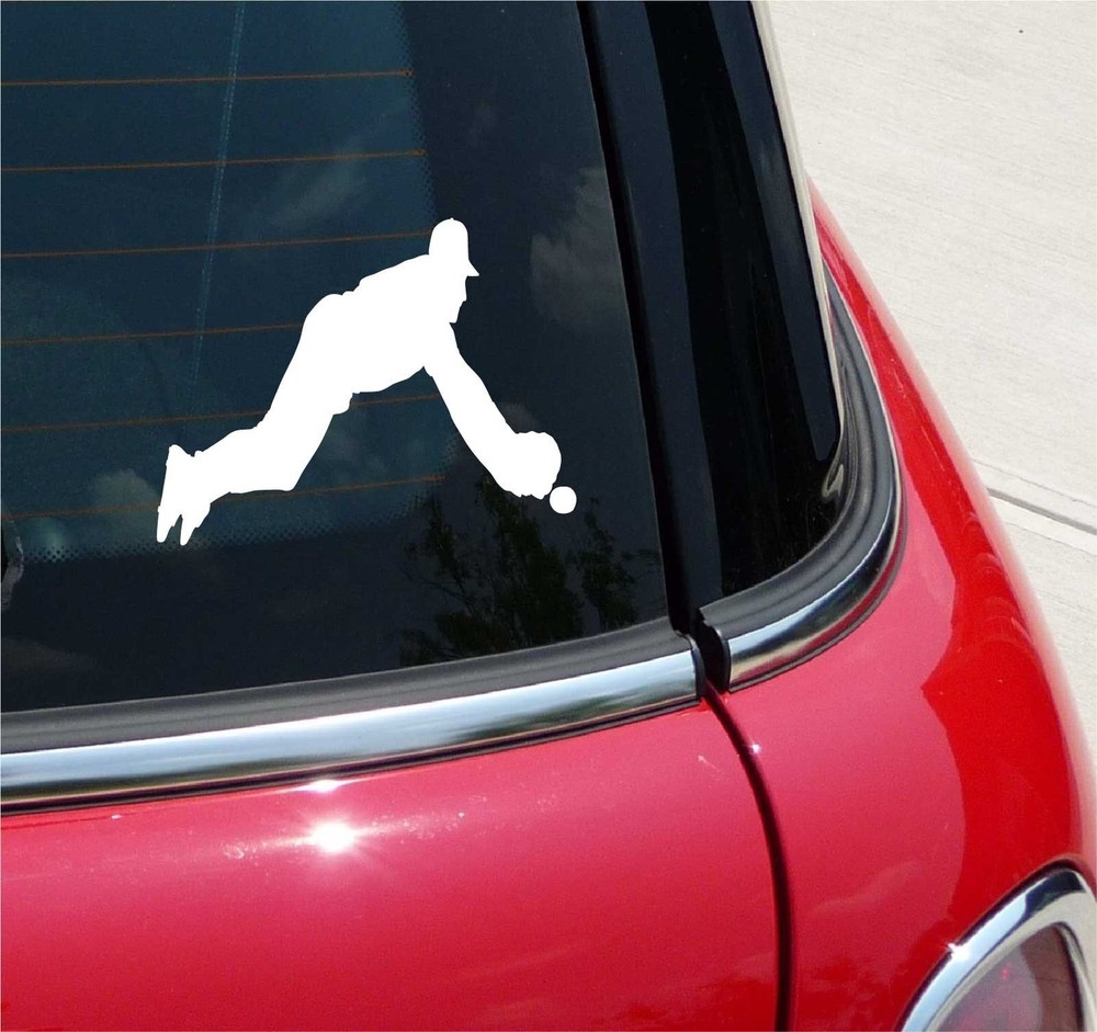 BASEBALL #7 BASEMAN INFIELD CATCH GROUNDER GRAPHIC DECAL STICKER ART CAR WALL