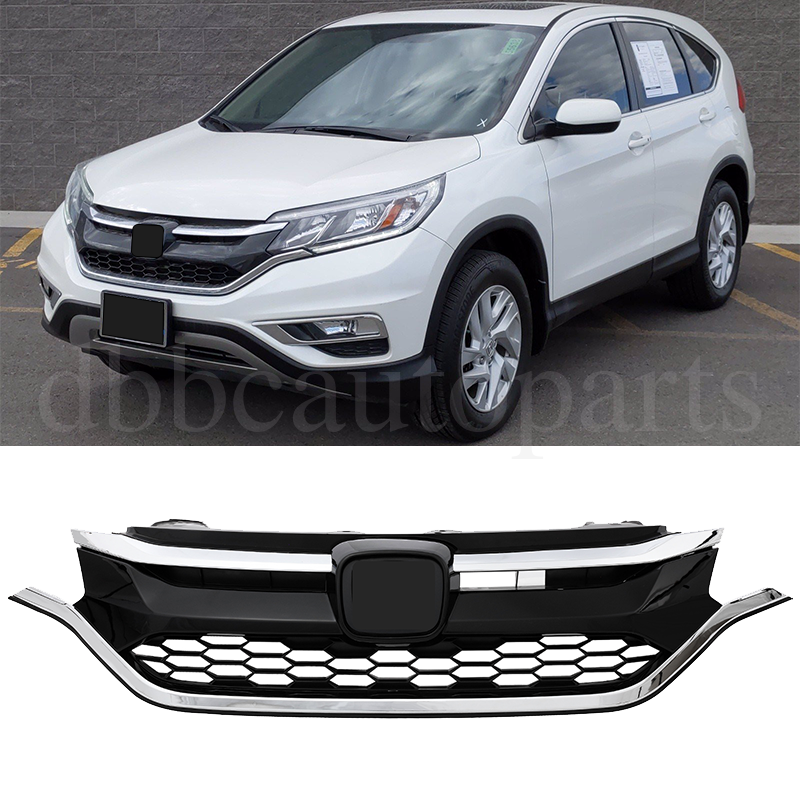 Front Bumper Hood honeycomb Grille Grill Chrome Fit For 2015 2016 Honda CRV CR-V