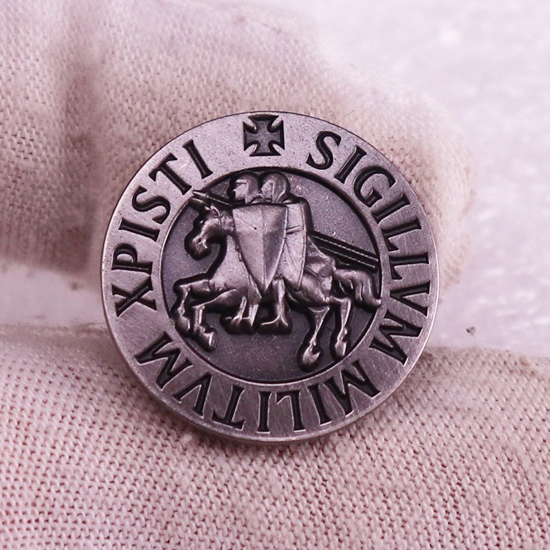 3X Knights Templar Crusader Brooch Seal of the Soldier of Christ Cross Lapel Pin