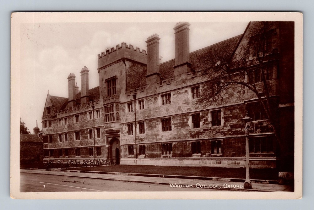 United Kingdom- Oxford Wadham College Old PC Postal Card View Vintage Postcard