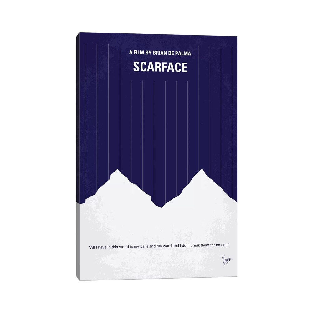 Scarface Minimal Movie Poster Art Print by Chungkong Canvas - Oversized Wall Decor