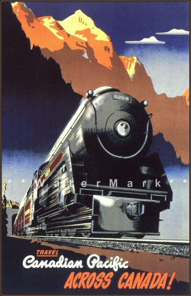 1940 Canadian Pacific Railway Vintage Travel Poster Across Canada Art Print  