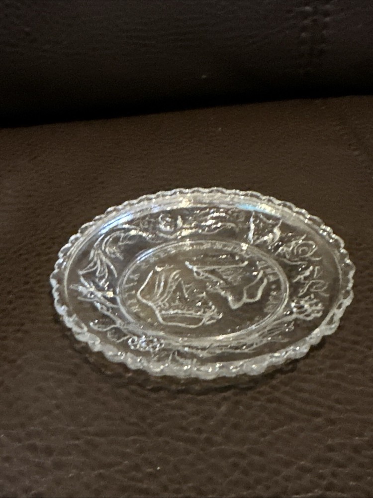 Westmoreland Wedding Day and Three Weeks After Clear Glass Cup Plate