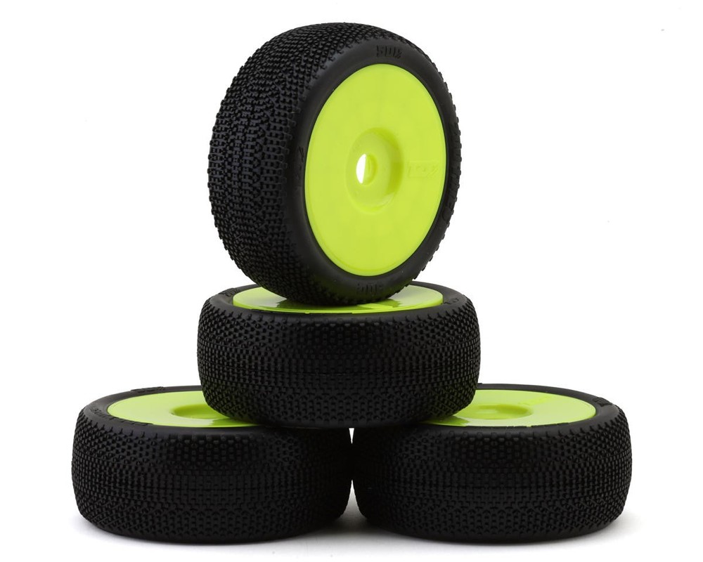 TZO Tires 500 1/8 Buggy Pre-Glued Tire Set (Yellow) (4)🌟✨25 Years on eBay! 250,000+ feedback!✨🌟