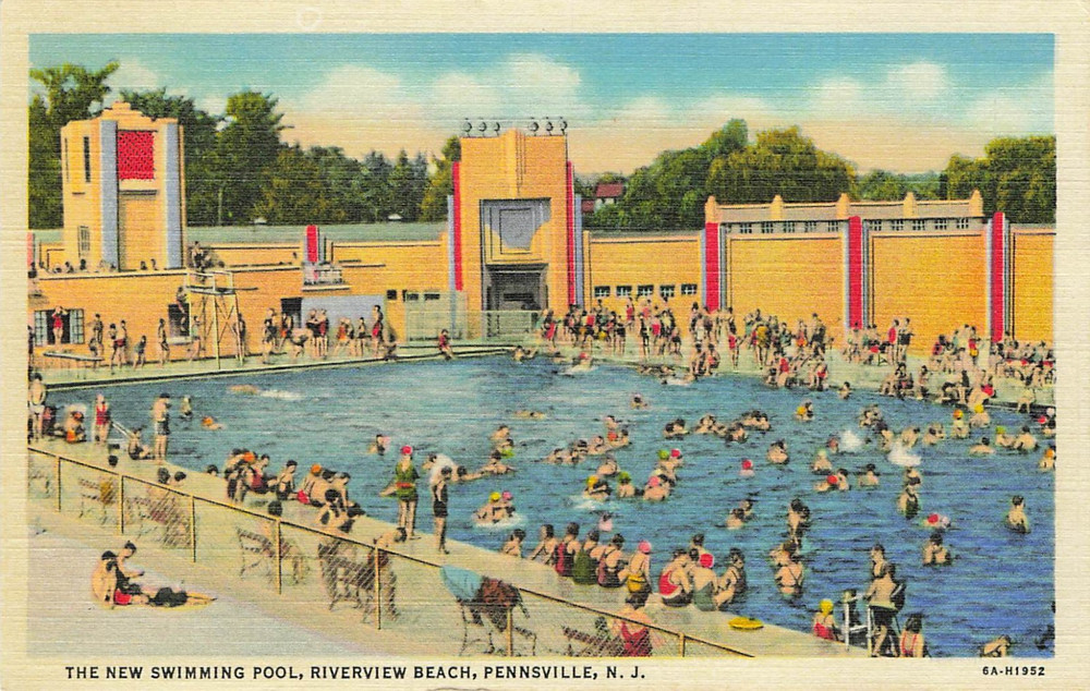 Postcard The New Swimming Pool Riverview Beach Pennsville New Jersey