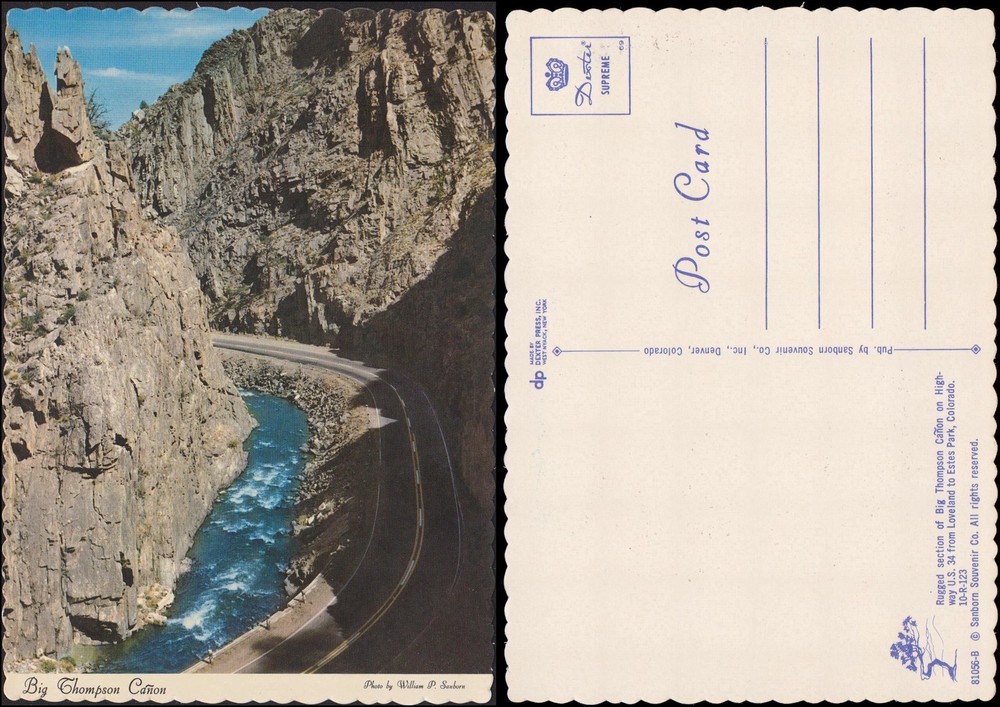 Unused, Big Thompson Canyon, between Loveland and Estes Park CO, deckled edge