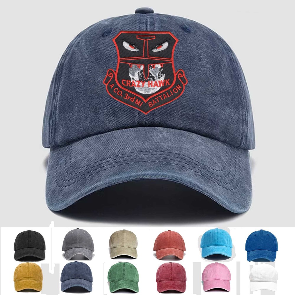 Custom Embroidered Hat A Co. 3rd Military Intelligence Battalion, Veteran Cap
