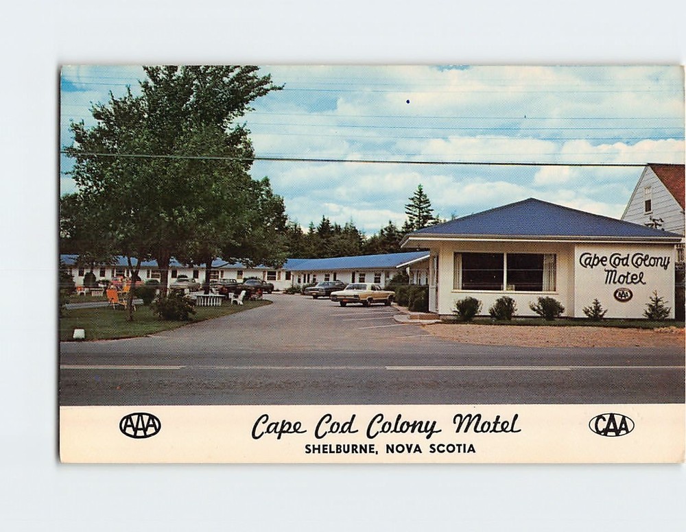 Postcard Cape Cod Colony Motel Shelburne Nova Scotia Canada