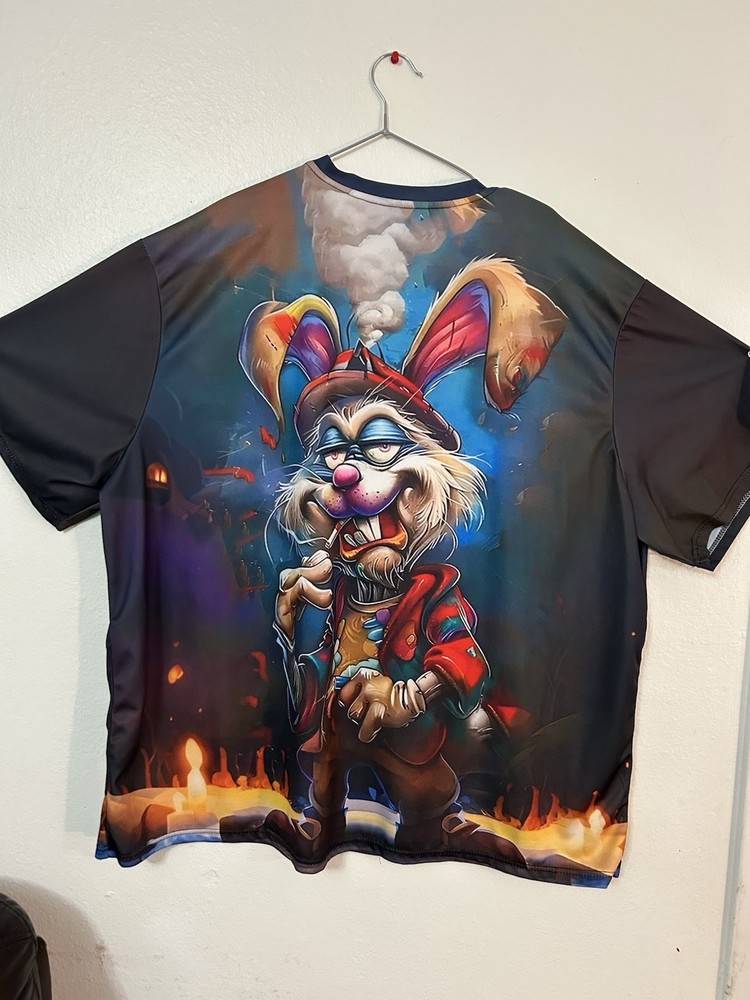 Unisex Plus Size  6 XL Town  Clown Design Short Sleeve Crew Neck T-Shirt