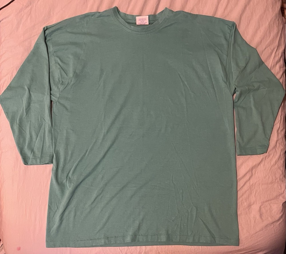 Decosport XL VTG Single Stitch 3/4 Sleeve Men's T-Shirt aqua blue green