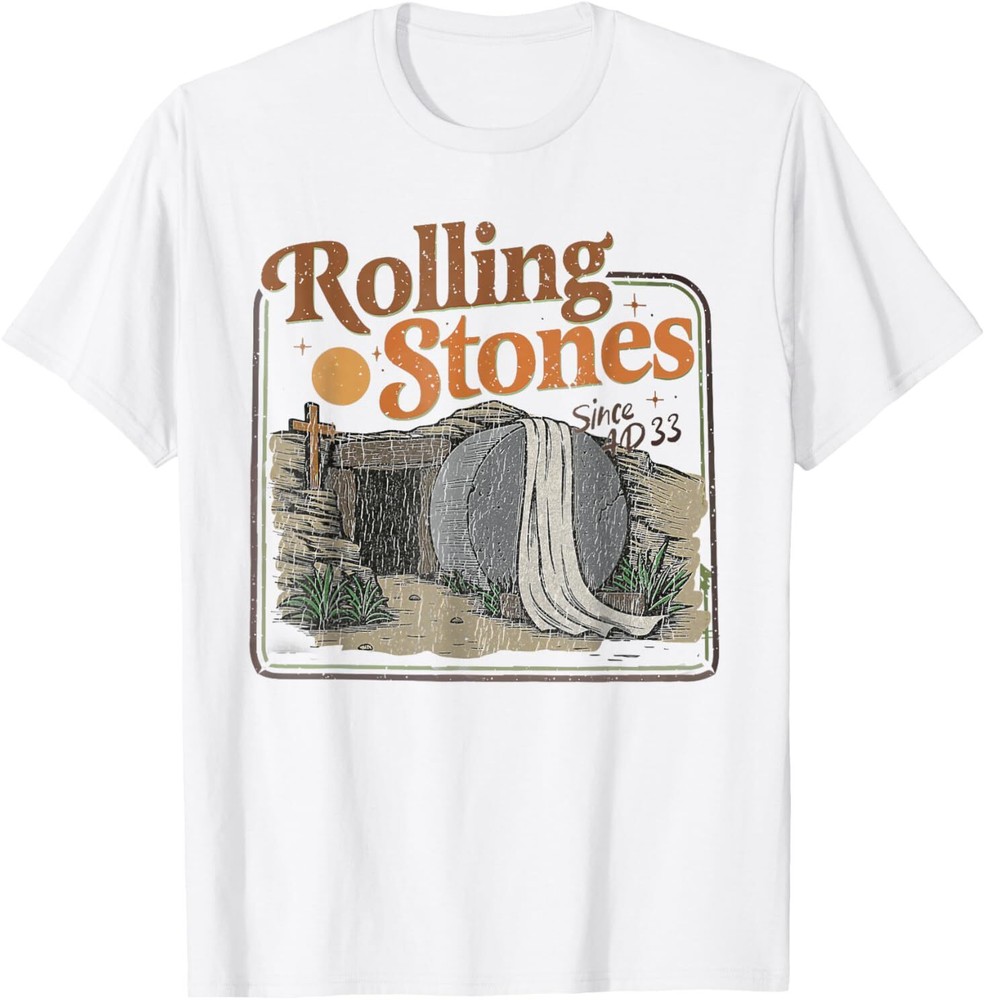 Resurrected Savior Stone Rolled Away Easter Christian Retro T-Shirt