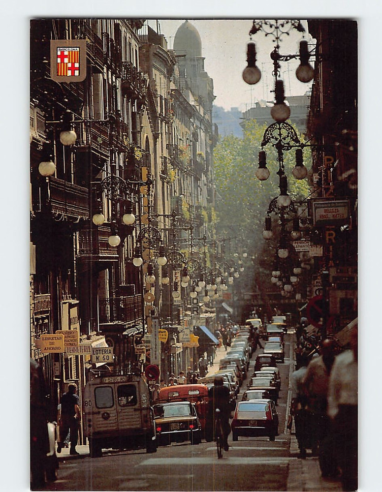 Postcard Fernando Street Barcelona Spain