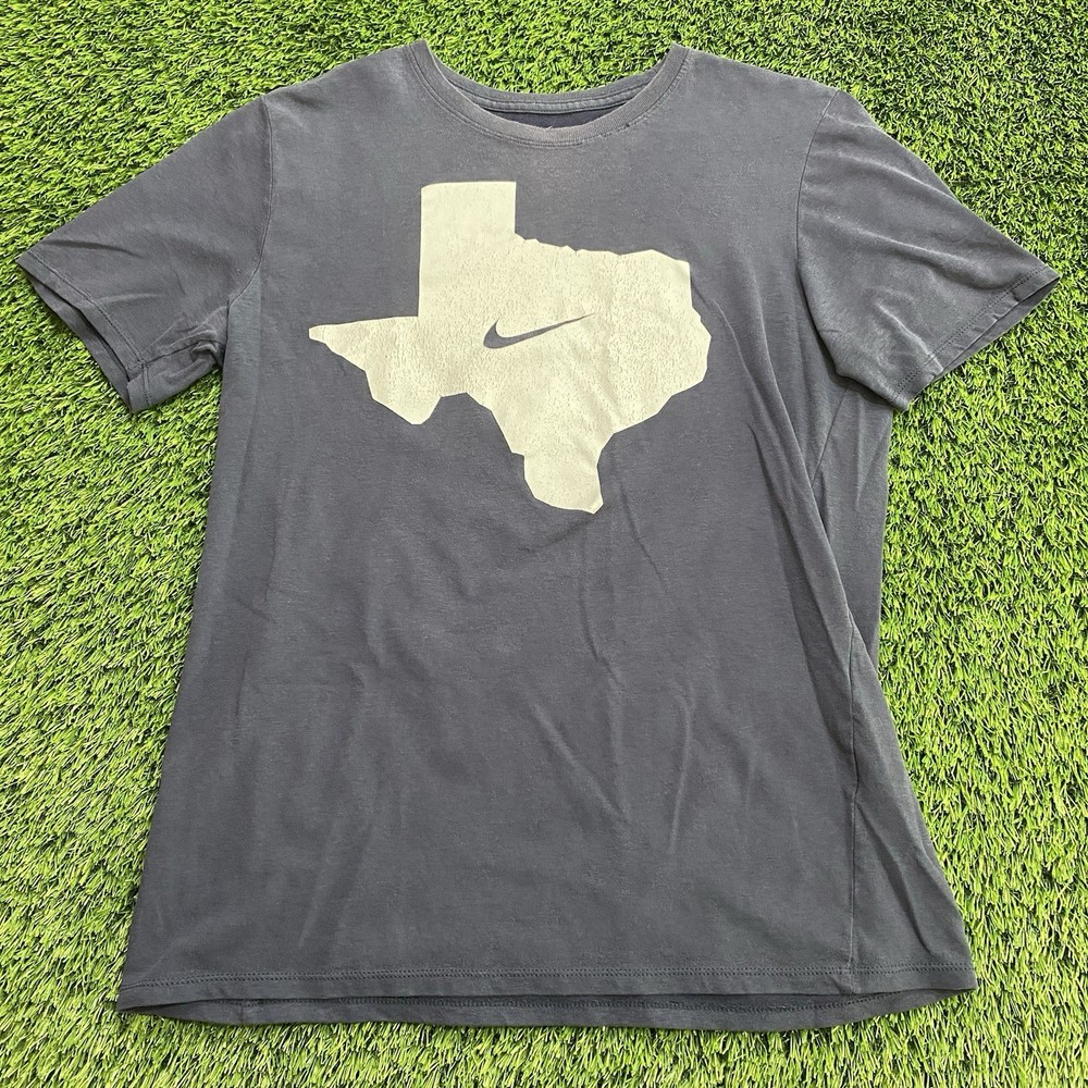 Nike Dri-Fit Texas Mens Medium Navy Blue T-Shirt Athletic Activewear Performance