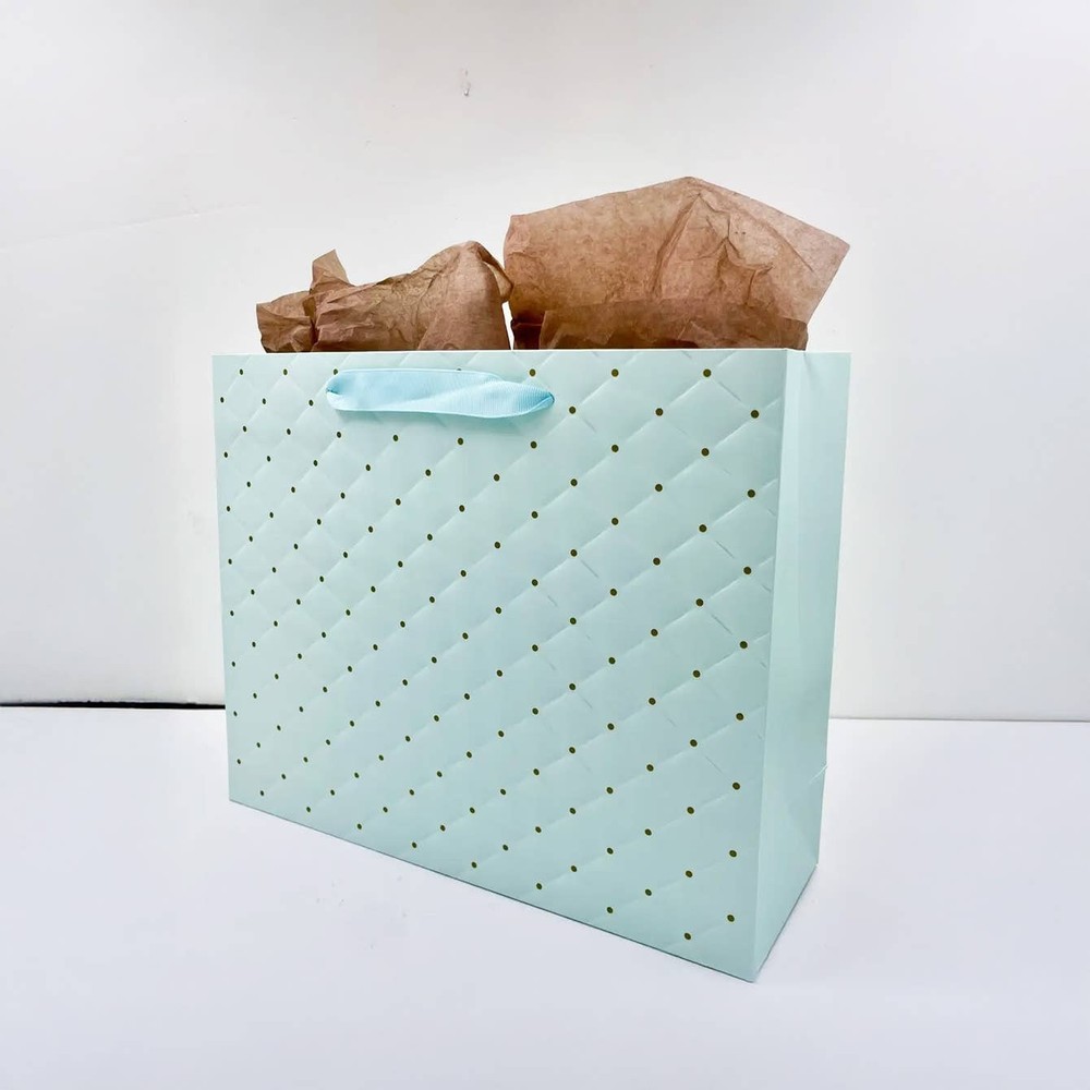 Tiffany blue dot wavy surface gift bag w/ tissue: Medium