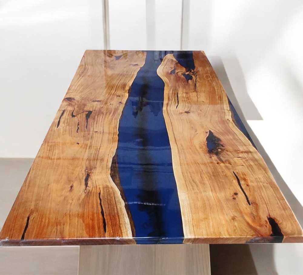 36x60 Custom Blue Epoxy Resin Kitchen Countertop Modern Hotel Furniture Slab